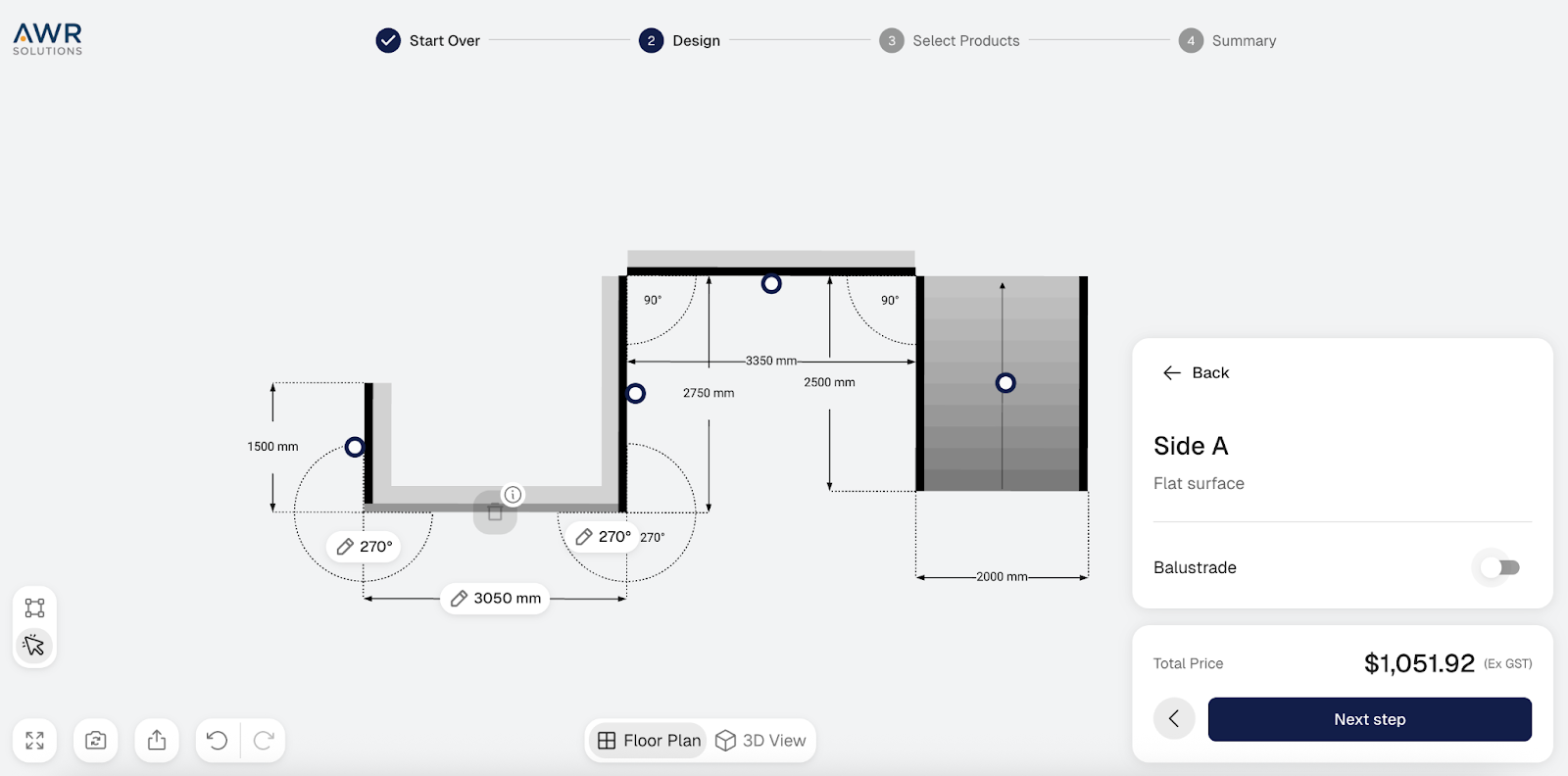 railing configurator with sketching