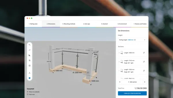 3d railings configurator